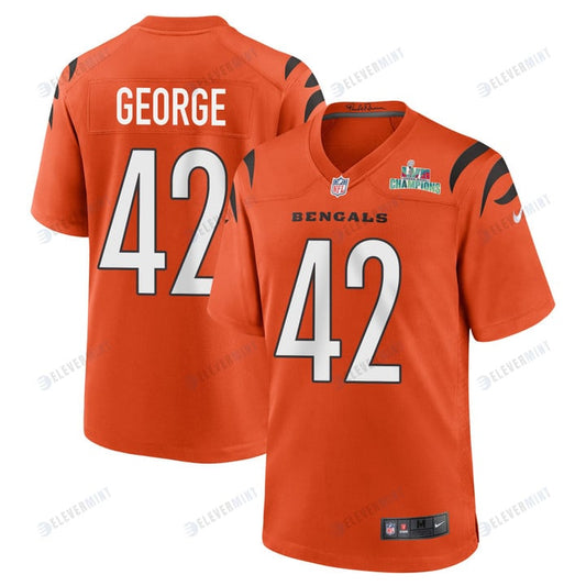 Allan George 42 Cincinnati Bengals Super Bowl LVII Champions Men Alternate Game Jersey - Orange