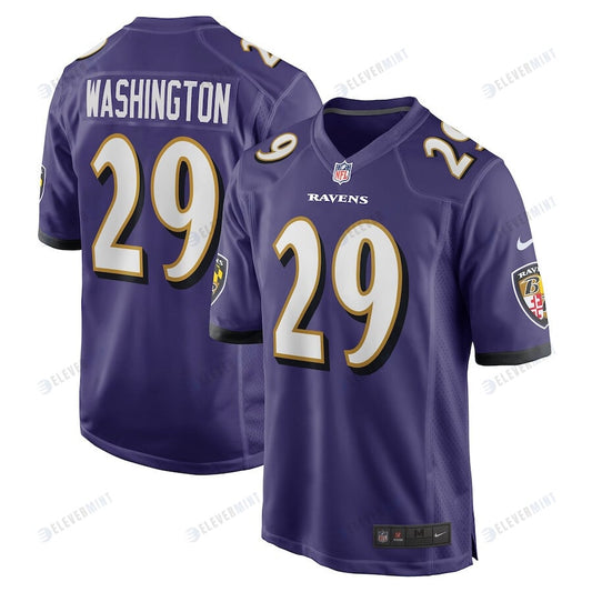 Ar'Darius Washington 29 Baltimore Ravens Men Game Jersey - Purple