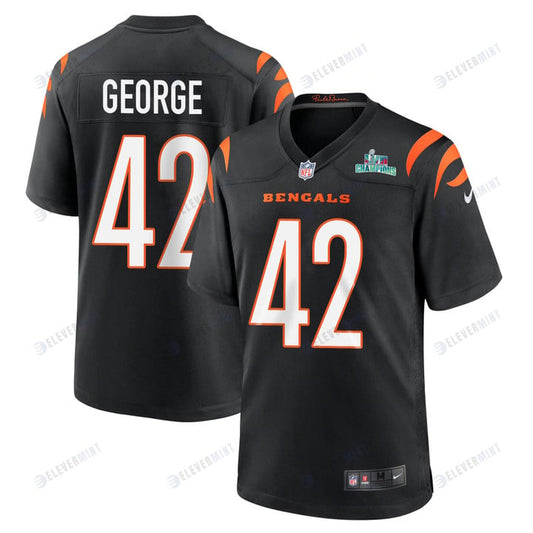 Allan George 42 Cincinnati Bengals Super Bowl LVII Champions Men Game Jersey - Black