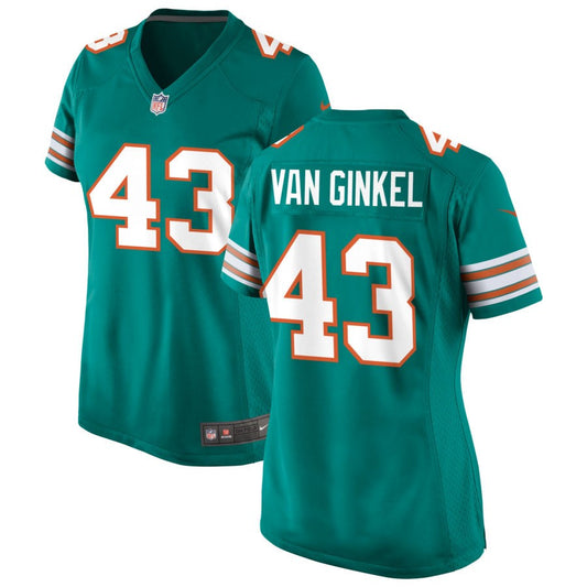 Andrew Van Ginkel Miami Dolphins Nike Women's Alternate Game Jersey - Aqua