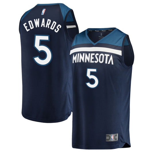 Anthony Edwards Minnesota Timberwolves Fanatics Branded Youth Fast Break Replica Jersey Navy - Icon Edition