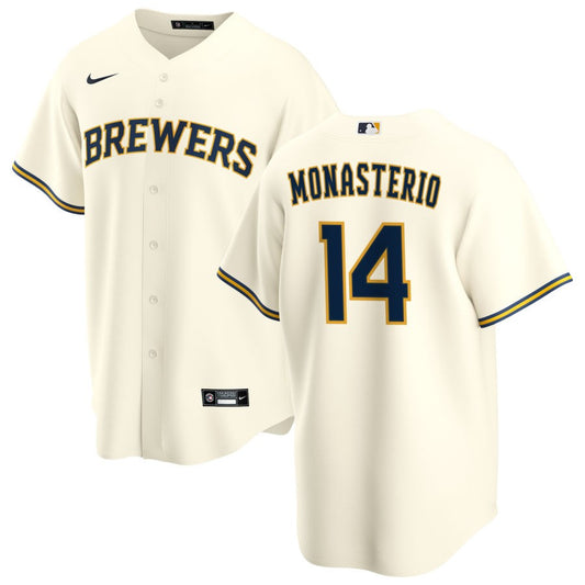 Andruw Monasterio Milwaukee Brewers Nike Home Replica Jersey - Cream