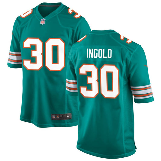 Alec Ingold Miami Dolphins Nike Alternate Game Jersey - Aqua